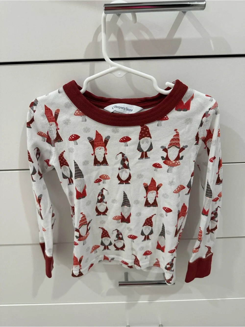 Children's Red Gnome Print Pajama Set - Size 5